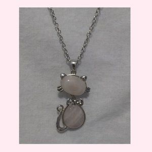 Rose Quartz Cat Necklace